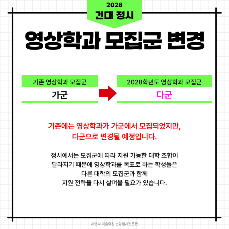 분당 씨앤씨가 정리한 2028 건국대 미대 정시 준비 방향 · 블로그 사진 4